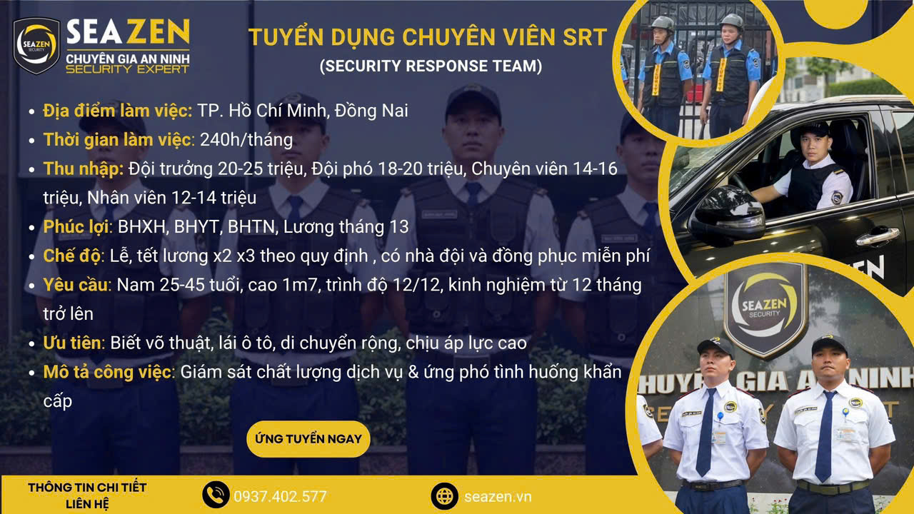 TUYỂN DỤNG ĐỘI PHẢN ỨNG NHANH SEAZEN SECURITY! 🚨🛡️