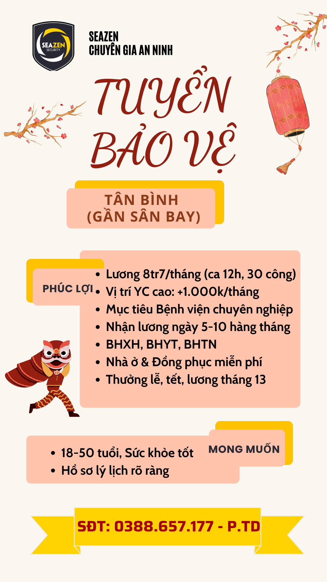 TUYỂN DỤNG BẢO VỆ - BỆNH VIÊN TÂN BÌNH