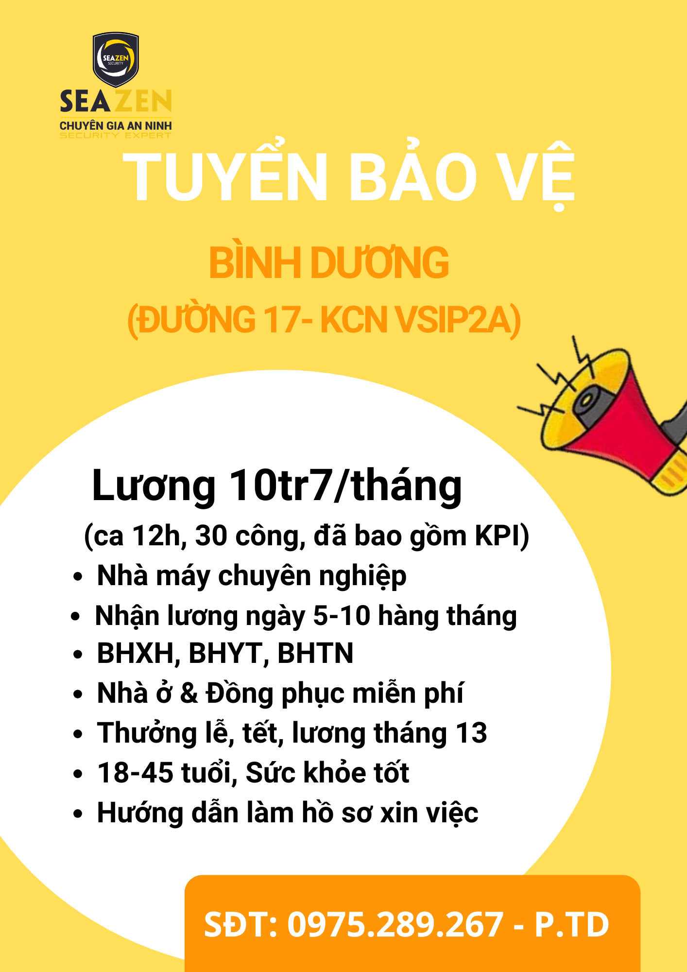 TUYỂN DỤNG BẢO VỆ - BÌNH DƯƠNG